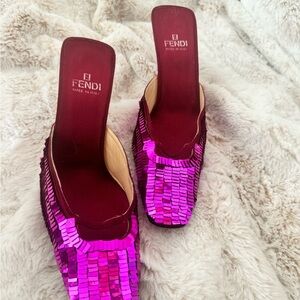Fendi Glitter sandals Size 8W